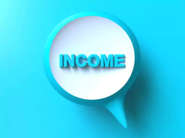 income spelt in magnifying glass