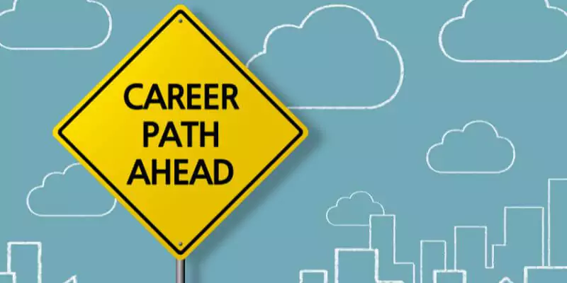 career path ahead written on yellow road sign