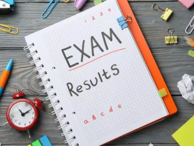 exam results written on notepad