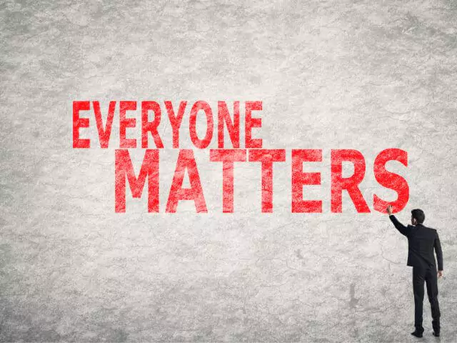 Everyone Matters Written In Red On Wall