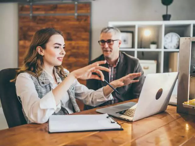 Male Mentor Teaching Female Student